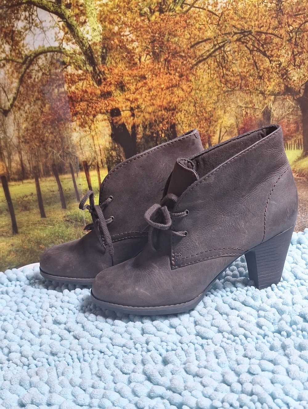 Clarks Dark Brown Lace-Up Ankle Boots